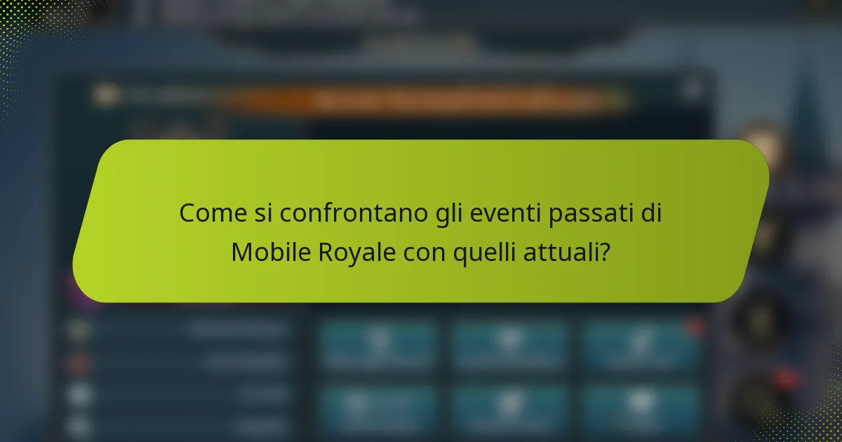 Come si confrontano gli eventi passati di Mobile Royale con quelli attuali?