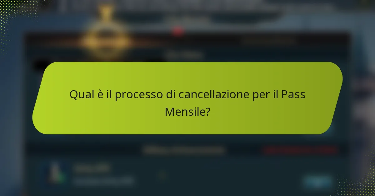 Qual è il processo di cancellazione per il Pass Mensile?