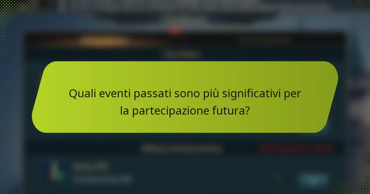 Quali eventi passati sono più significativi per la partecipazione futura?