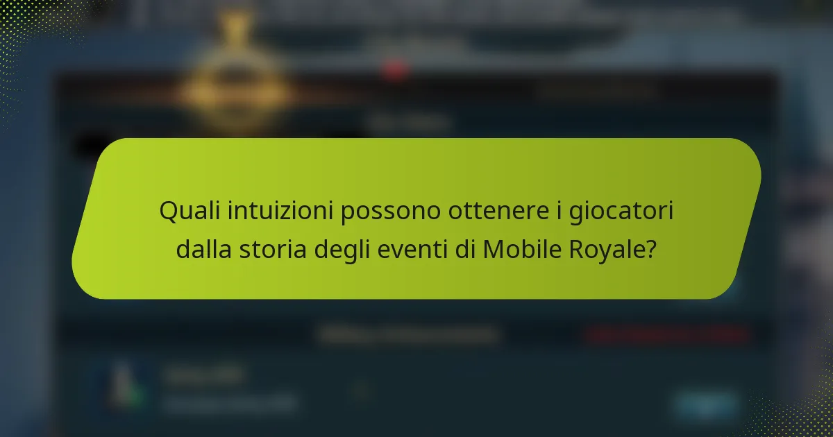 Quali intuizioni possono ottenere i giocatori dalla storia degli eventi di Mobile Royale?
